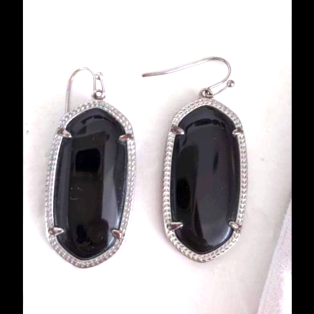 Kendra Scott Black and Silver Elle Earrings